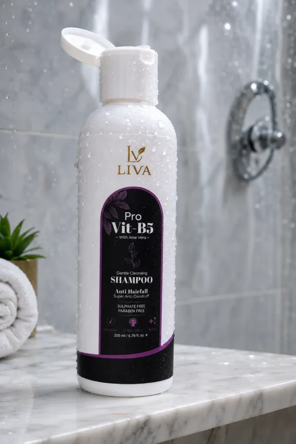 LIVA Pro Vit-B5 Shampoo with Aloe Vera | Sulphate & Paraben Free | Anti Hair Fall & Anti-Dandruff | 200ml