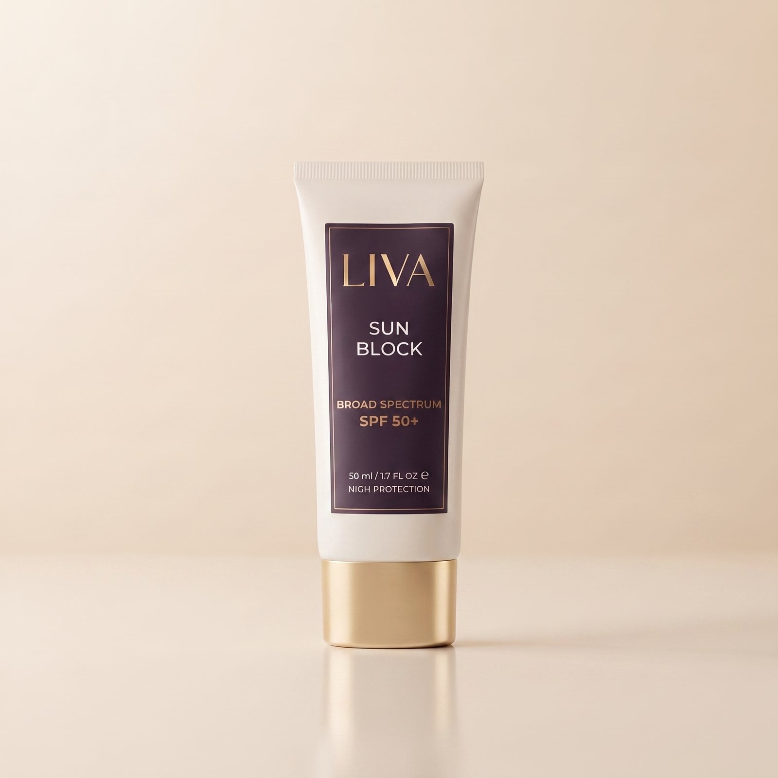Botanical Shield Sunblock SPF 50+ 50ml bottle in a clean studio setting